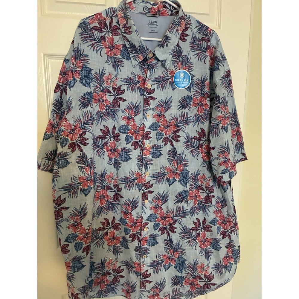 IZOD Saltwater relaxed button up men's shirt COOLFX size 3XL NEW